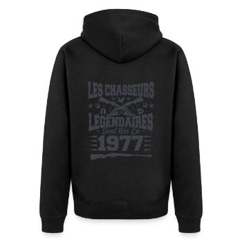 Chasseur légendaire nées en 1977 anniversaire - Veste à capuche bio Premium Unisexe - noir - Dos - Nico (187cm)