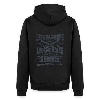 Chasseur légendaire nées en 1985 anniversaire - Veste à capuche bio Premium Unisexe - noir - Dos - Nico (187cm)