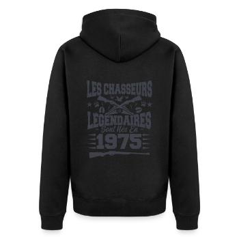 Chasseur légendaire nées en 1975 anniversaire - Veste à capuche bio Premium Unisexe - noir - Dos - Nico (187cm)