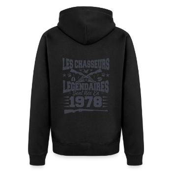 Chasseur légendaire nées en 1978 anniversaire - Veste à capuche bio Premium Unisexe - noir - Dos - Nico (187cm)