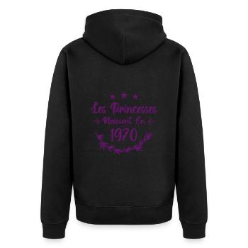 Les princesses naissent en 1970 - Veste à capuche bio Premium Unisexe - noir - Dos - Nico (187cm)