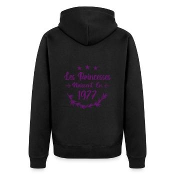 Les princesses naissent en 1977 - Veste à capuche bio Premium Unisexe - noir - Dos - Nico (187cm)