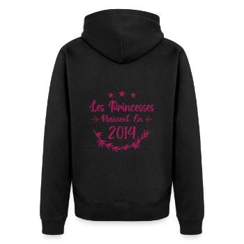 Les princesses naissent en 2014 - Veste à capuche bio Premium Unisexe - noir - Dos - Nico (187cm)