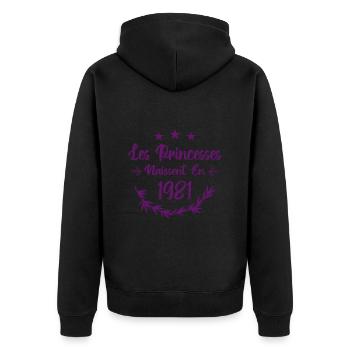 Les princesses naissent en 1981 - Veste à capuche bio Premium Unisexe - noir - Dos - Nico (187cm)
