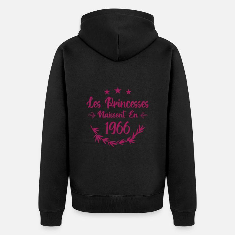 Les princesses naissent en 1966 - Veste à capuche bio Premium Unisexe - noir