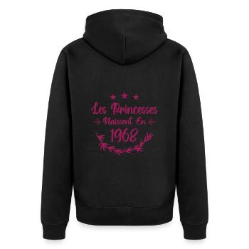 Les princesses naissent en 1968 - Veste à capuche bio Premium Unisexe - noir - Dos - Nico (187cm)