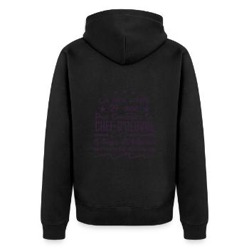 Cadeau anniversaire 27 ans humour merci papa maman - Veste à capuche bio Premium Unisexe - noir - Dos - Nico (187cm)