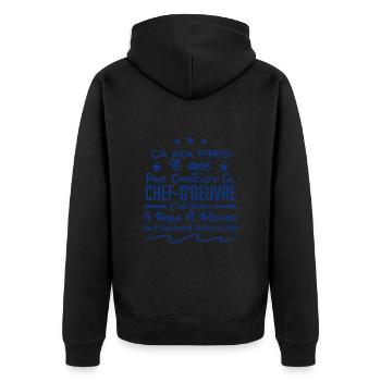 Cadeau anniversaire 40 ans humour merci papa maman - Veste à capuche bio Premium Unisexe - noir - Dos - Nico (187cm)