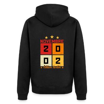 Novembre 2002 Édition limitée - Veste à capuche bio Premium Unisexe - noir - Dos - Nico (187cm)