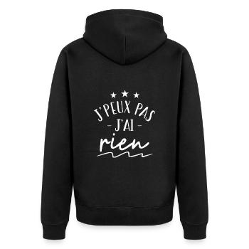 Je peux pas jai Rien - Veste à capuche bio Premium Unisexe - noir - Dos - Nico (187cm)