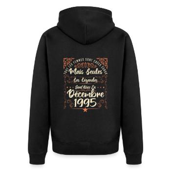 Légendes Sont Nées En Décembre 1995 édition limité - Veste à capuche bio Premium Unisexe - noir - Dos - Nico (187cm)