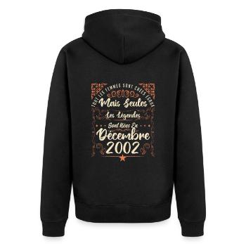 Légendes Sont Nées En Décembre 2002 édition limité - Veste à capuche bio Premium Unisexe - noir - Dos - Nico (187cm)