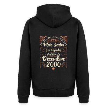 Légendes Sont Nées En Décembre 2000 édition limité - Veste à capuche bio Premium Unisexe - noir - Dos - Nico (187cm)