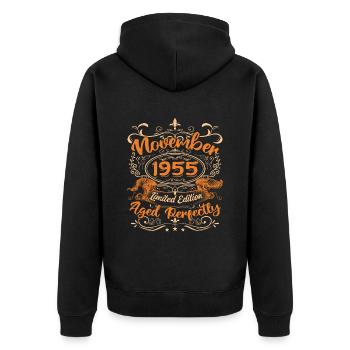 November 1955 Limited Edition - Veste à capuche bio Premium Unisexe - noir - Dos - Nico (187cm)