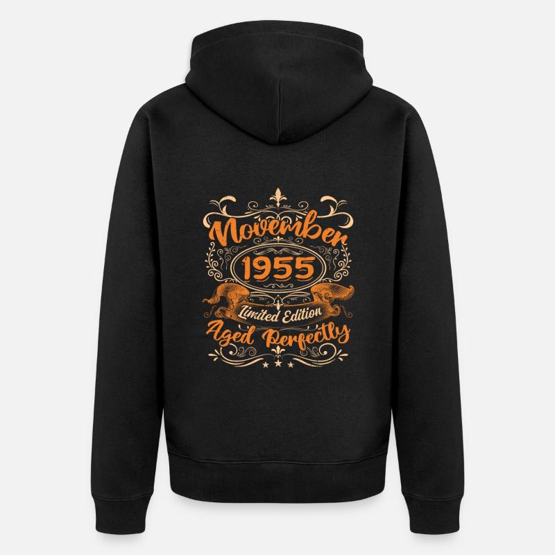 November 1955 Limited Edition - Veste à capuche bio Premium Unisexe - noir