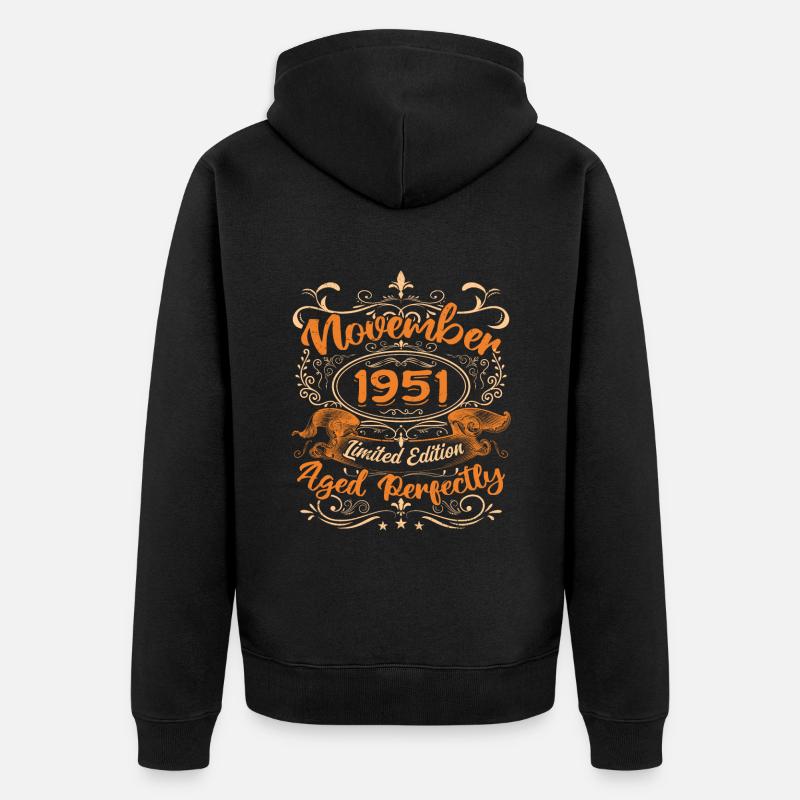 November 1951 Limited Edition - Veste à capuche bio Premium Unisexe - noir