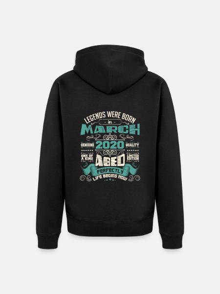 March 2020 | birthday gift - Unisex Premium Organic Zip Hoodie - black