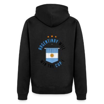 Argentina Will Win The Cup ! - Veste à capuche bio Premium Unisexe - noir - Dos - Nico (187cm)