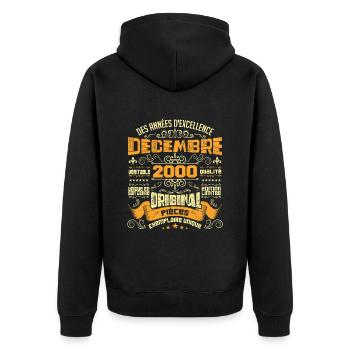 VINTAGE DÉCEMBRE 2000 ORIGINAL PIÈCES - Veste à capuche bio Premium Unisexe - noir - Dos - Nico (187cm)