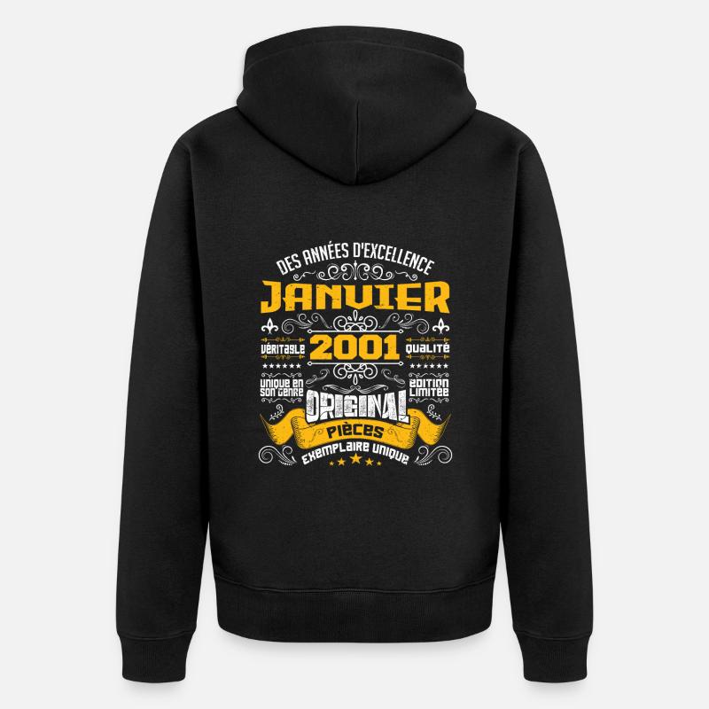 JANVIER 2001 | ORIGINAL PIÈCES - Veste à capuche bio Premium Unisexe - noir