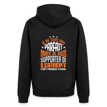 Cadeau Supporter Lorient Foot | Lorientais - Veste à capuche bio Premium Unisexe - noir - Dos - Nico (187cm)