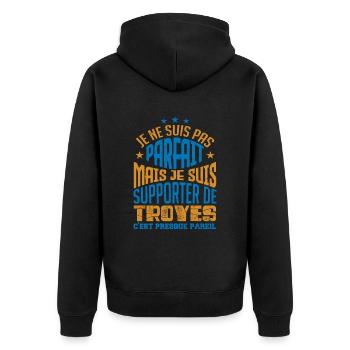 Cadeau Supporter de Troyes Foot - Veste à capuche bio Premium Unisexe - noir - Dos - Nico (187cm)