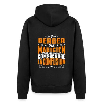 Je Suis Berger Pas Magicien - Veste à capuche bio Premium Unisexe - noir - Dos - Nico (187cm)