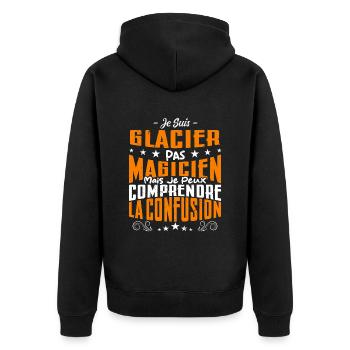 Je Suis Glacier Pas Magicien - Veste à capuche bio Premium Unisexe - noir - Dos - Nico (187cm)