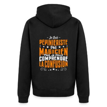 1 - Veste à capuche bio Premium Unisexe - noir - Dos - Nico (187cm)