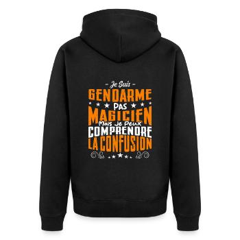 Je Suis Gendarme Pas Magicien - Veste à capuche bio Premium Unisexe - noir - Dos - Nico (187cm)