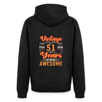 Vintage | 51 birthday gift ideas - Unisex Premium Organic Zip Hoodie - black - Back - Nico (187cm)