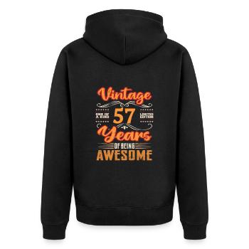 Vintage | 57 birthday gift ideas - Unisex Premium Organic Zip Hoodie - black - Back - Nico (187cm)