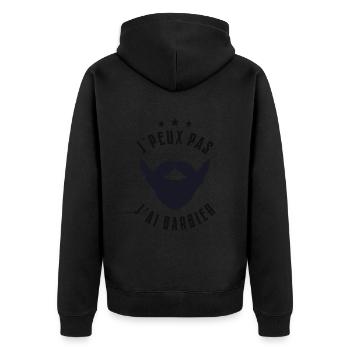 J'Peux Pas J'ai Barbier - Veste à capuche bio Premium Unisexe - noir - Dos - Nico (187cm)