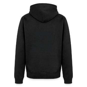 Ein kühlerer bärtiger Onkel - Unisex Premium Bio Zip Hoodie - Schwarz - Hinten - Nico (187cm)