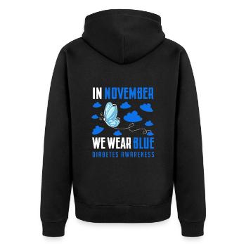 in November we wear blue, diabetes awareness - Veste à capuche bio Premium Unisexe - noir - Dos - Nico (187cm)