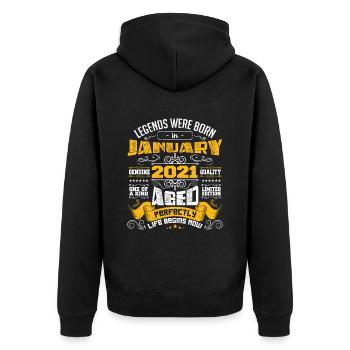 JANUARY 2021 | ORIGINAL PARTS - Unisex Premium Organic Zip Hoodie - black - Back - Nico (187cm)