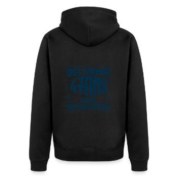 DÉCEMBRE 47 Ans | Édition limitée - Veste à capuche bio Premium Unisexe - noir - Dos - Nico (187cm)