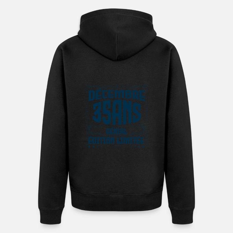 DÉCEMBRE 35 Ans | Édition limitée - Veste à capuche bio Premium Unisexe - noir