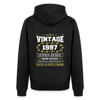 vintage 1997 | Toutes Les Pièces D'origine - Veste à capuche bio Premium Unisexe - noir - Dos - Nico (187cm)