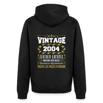 vintage 2004 | Toutes Les Pièces D'origine - Veste à capuche bio Premium Unisexe - noir - Dos - Nico (187cm)