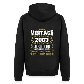 vintage 2003 | Toutes Les Pièces D'origine - Veste à capuche bio Premium Unisexe - noir - Dos - Nico (187cm)