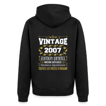 vintage 2007 | Toutes Les Pièces D'origine - Veste à capuche bio Premium Unisexe - noir - Dos - Nico (187cm)
