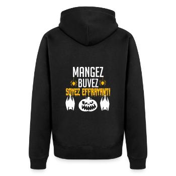 Mangez, buvez, soyez effrayant ! - Veste à capuche bio Premium Unisexe - noir - Dos - Nico (187cm)