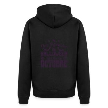 Les Légendes de halloween sont nés en octobre - Veste à capuche bio Premium Unisexe - noir - Dos - Nico (187cm)
