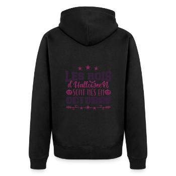 Les Rois D’halloween sont nés en octobre - Veste à capuche bio Premium Unisexe - noir - Dos - Nico (187cm)