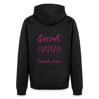 Tu as deviné je vais être grande soeur | Humour - Veste à capuche bio Premium Unisexe - noir - Dos - Nico (187cm)