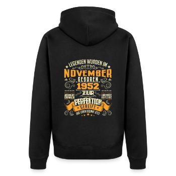 Im November 1952 geboren - Veste à capuche bio Premium Unisexe - noir - Dos - Nico (187cm)