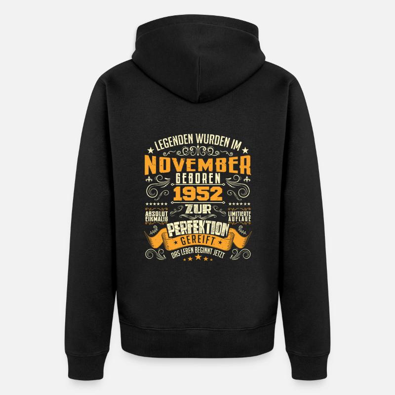 Im November 1952 geboren - Veste à capuche bio Premium Unisexe - noir