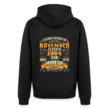 Im November 1964 geboren - Veste à capuche bio Premium Unisexe - noir - Dos - Nico (187cm)