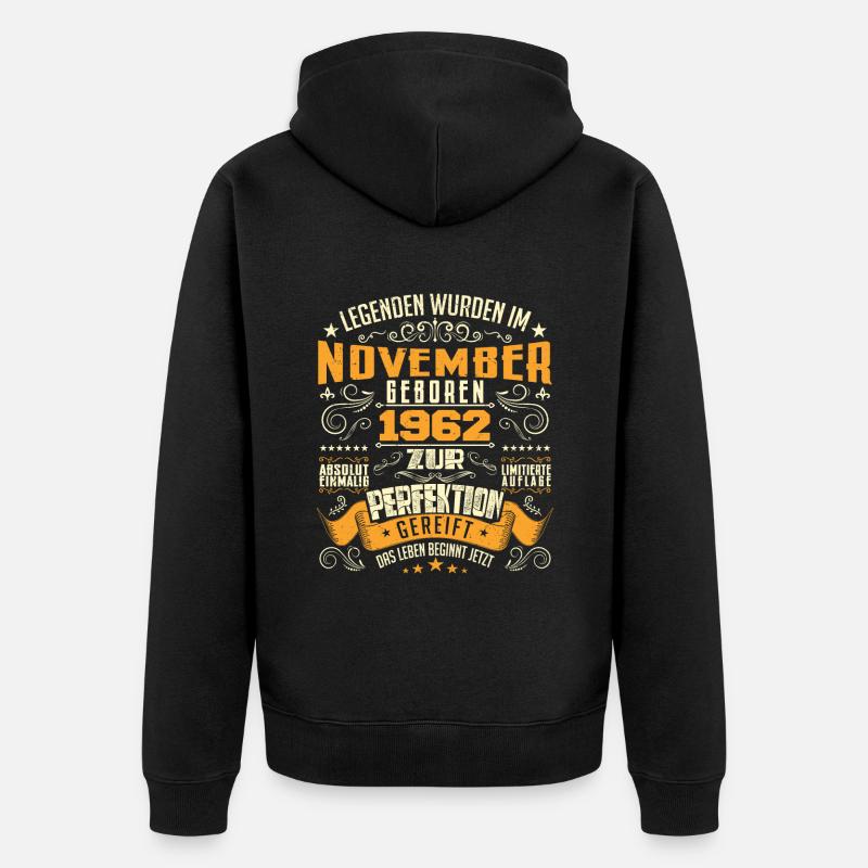 Im November 1962 geboren - Veste à capuche bio Premium Unisexe - noir